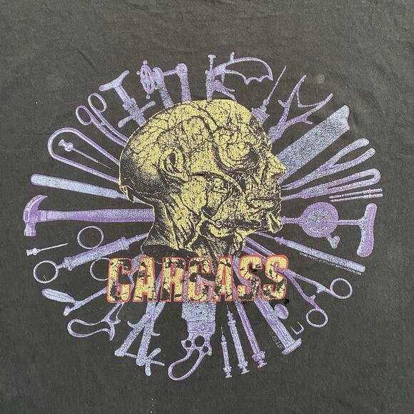 Vintage 90s Carcass Necroticism Death Metal Band Entombed Obituary T-Shirt XL - Picture 4 of 8